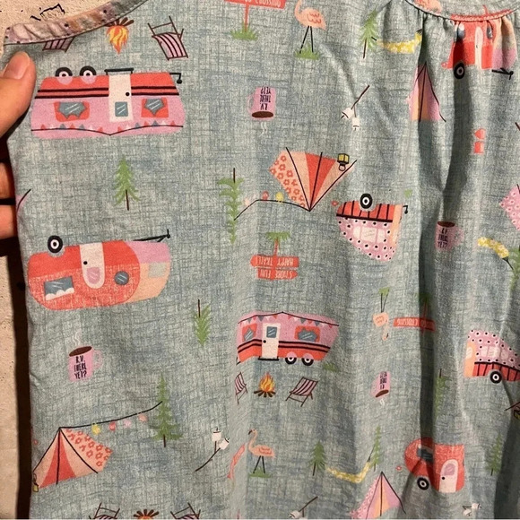 Mia Lucce Pajama Tank Top CAMPING RV VACATION Womens Size M - Picture 3 of 7